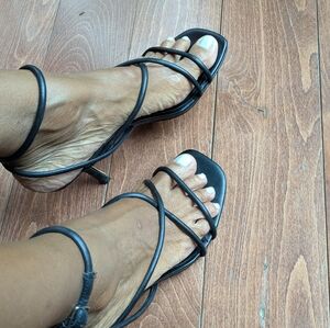 Marc Fisher Black Strappy Heeled Sandals